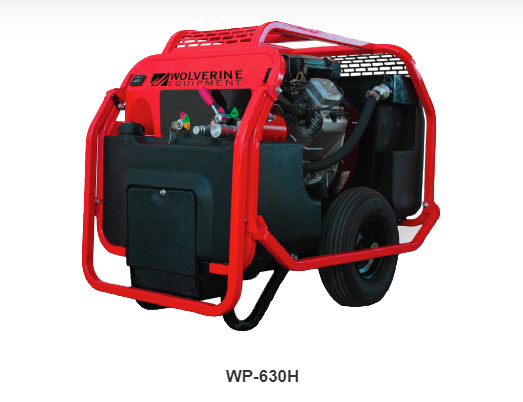 Image: A red Compact Power Pack for portable hydraulic power in tight spaces.