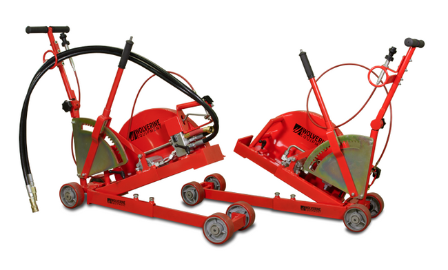 Introducing Wolverine Equipment's Handsaw Cart, featuring easy mounting, remote throttle, and compact portability.
